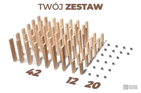 Drewniane klocki konstrukcyjne - magnetyczne z kulkami stalowymi