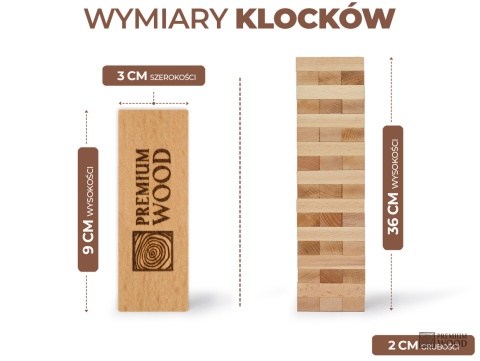 Jenga XXL - duża drewniana wieża (54 klocki)