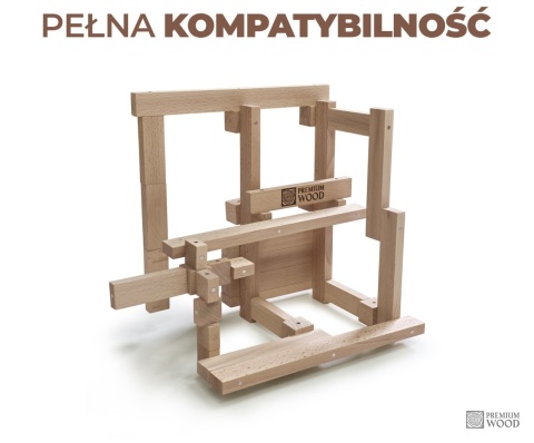 Drewniane klocki konstrukcyjne - magnetyczne z kulkami stalowymi